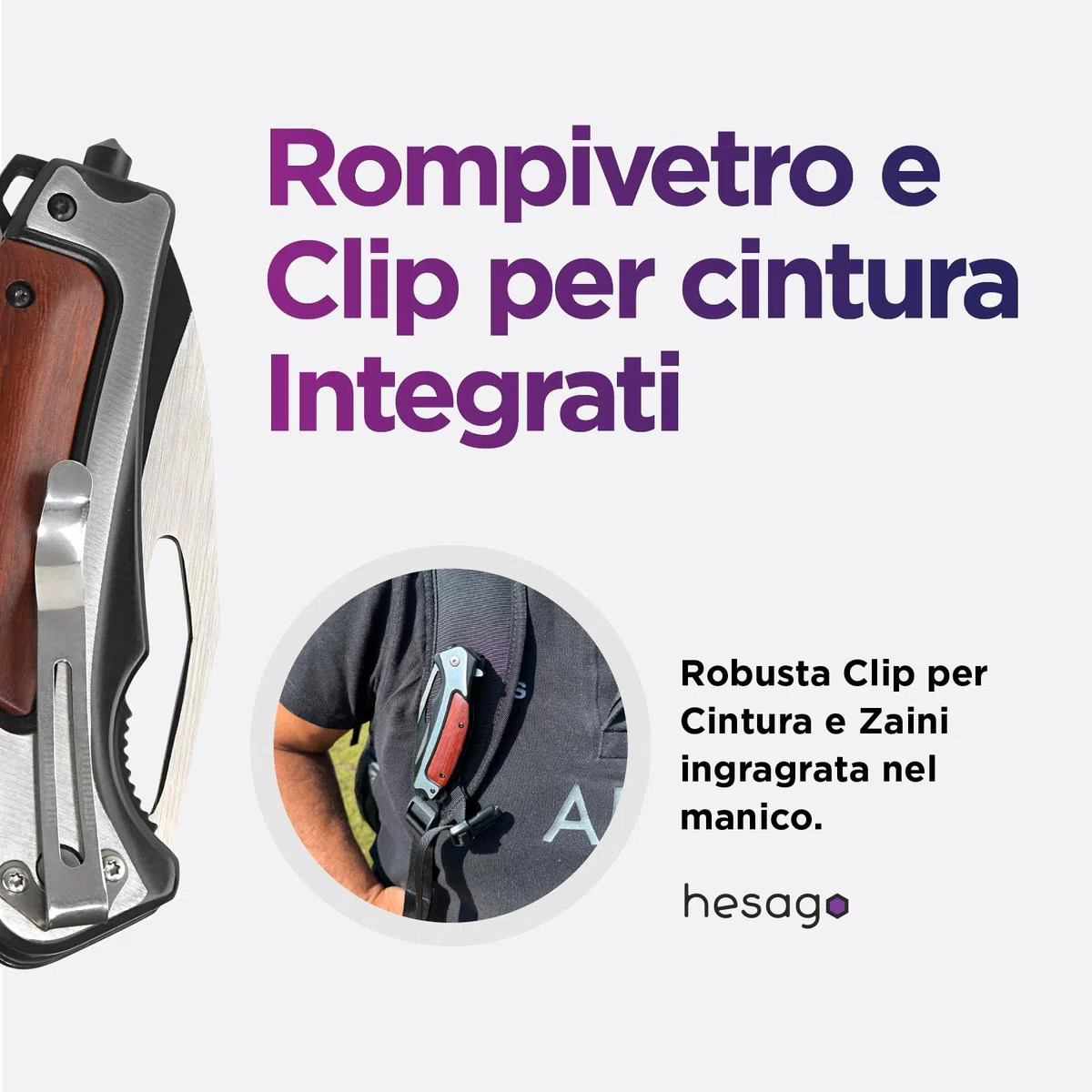 WildBlade Coltello Pieghevole Tattico Professionale - Rompivetro - Lama Affilata in Acciaio Inox al Cobalto - Per Campeggio, Caccia, Pesca, Escursionismo, Sopravvivenza e Outdoor