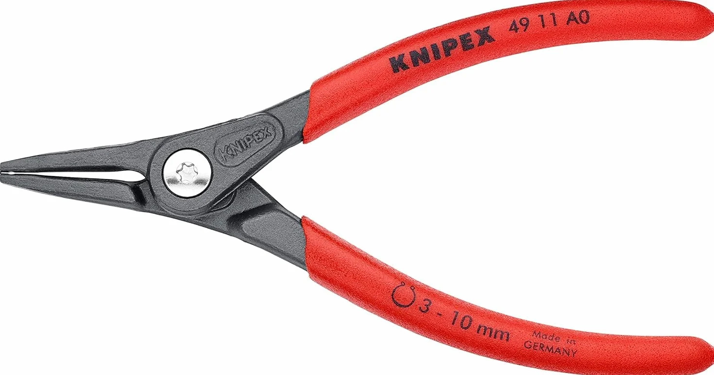 KNIPEX Pinza di precisione per anelli di sicurezza per anelli di sicurezza esterni su alberi in confezione Self-service bonderizzata, 49 11 A0 SB
