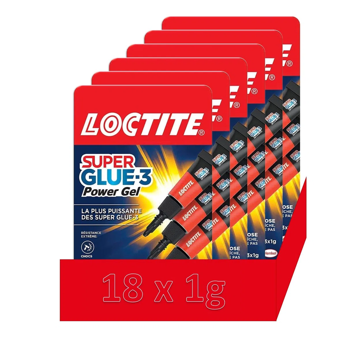 Super Attak Power Flex Mini Trio Gel - colla liquida trasparente e istantanea per materiali flessibili - formula in gel resistente - colla per scarpe, pelle, gomma e cuoio (18 x 1g)