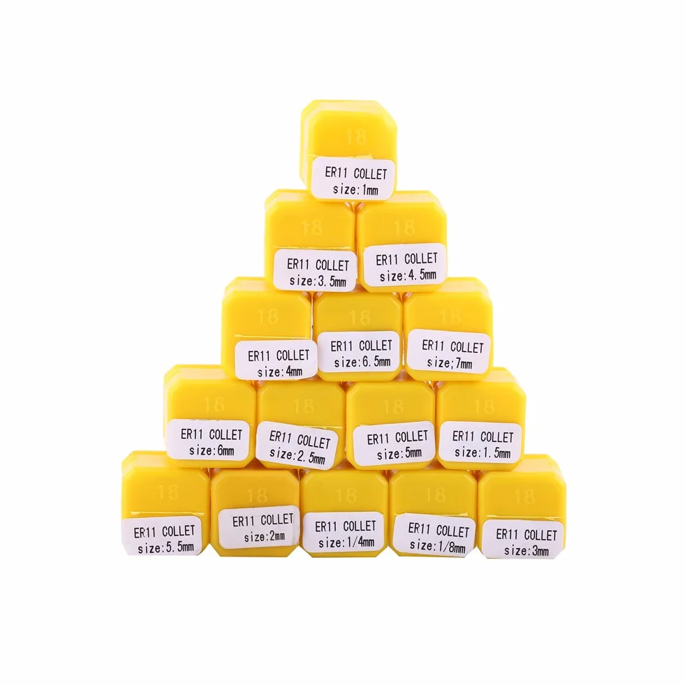 15 Pezzi ER11 Set di Pinze a Molla, Mandrino CNC Ad Alta Precisione ER-11 Pinza 1/8e 1/4 per Incisione per Macchine per Incidere CNC e Utensili per Tornio di Fresatura