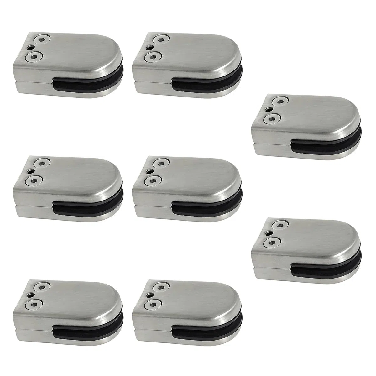 8 Pezzi Morsetto per Vetro in Acciaio Inox 304 Supporto per Vetro in Acciaio Inox Morsetti Ferma Vetro 6-8 mm Casa Scale Piscina Balaustra Balcone Giardino 53 x 33 x 20 mm