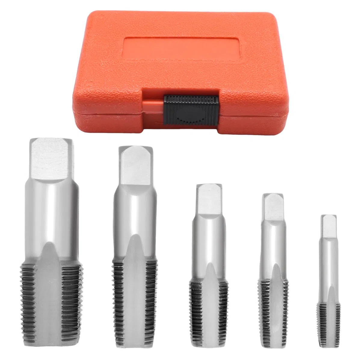 Un set di 5 pezzi, set di utensili filettati NPT per modellismo, per pulire o reinfilare filettature danneggiate o fisse nelle trincee filettate