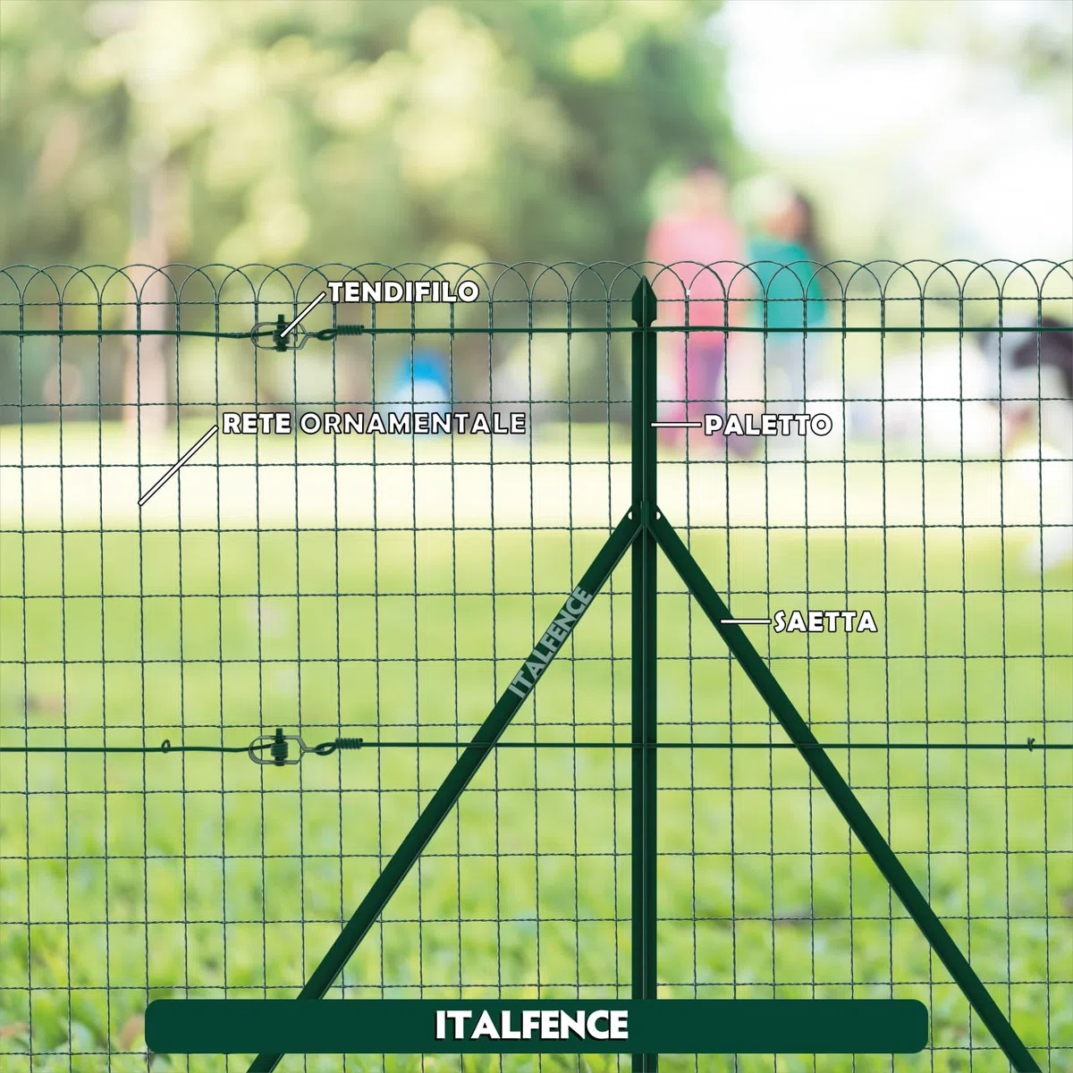 Italfence - Rete metallica ornamentale per aiuole verde (Tutte le altezze) [H 40cm, 10m]