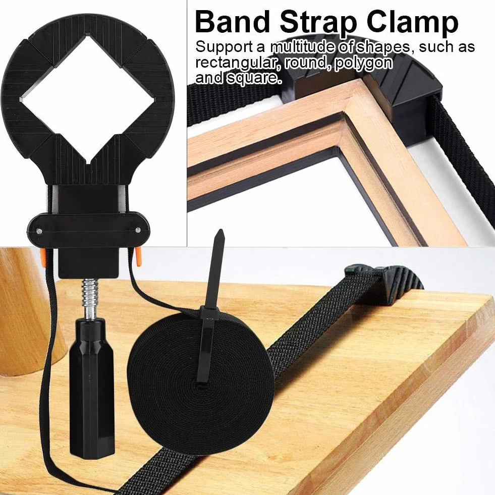 Morsetto d'angolo 6m, regolabile con 4 ganasce, design pratico per fissaggio stabile, nylon abs, lunghezza cinghia 6 metri, larghezza 2,5 cm