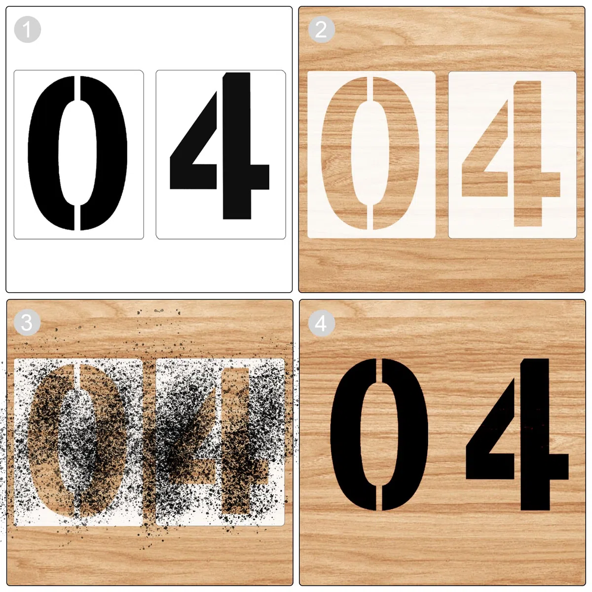 10 Pezzi Stencil 38cm con Numeri Grandi, Riutilizzabili Stencil Plastica per Pittura da 0 a 9