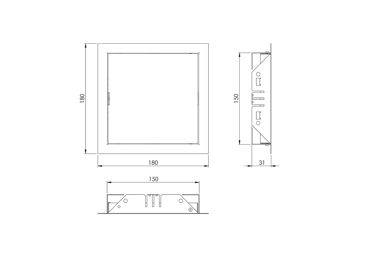 Porta di ispezione in metallo da 150x150mm - Bianca, porta di revisione in acciaio zincato - Sportello di manutenzione, sportello di ispezione, sportello di controllo della manutenzione