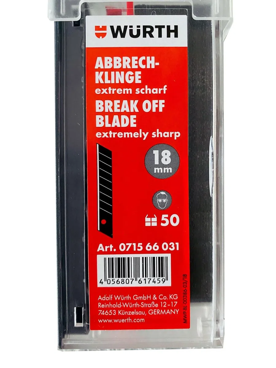 Würth 50 lame di demolizione 18 mm estremamente affilate nero