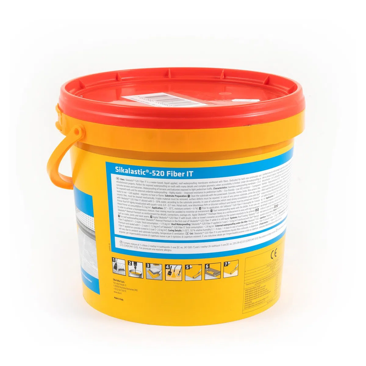 SIKA - Membrana fibrorinforzata per terrazzi - Sikalastic-520 Fiber IT, Grigio - Calpestabile e ultra resistente ai raggi UV - Protezione duratura per la tua casa - 5kg