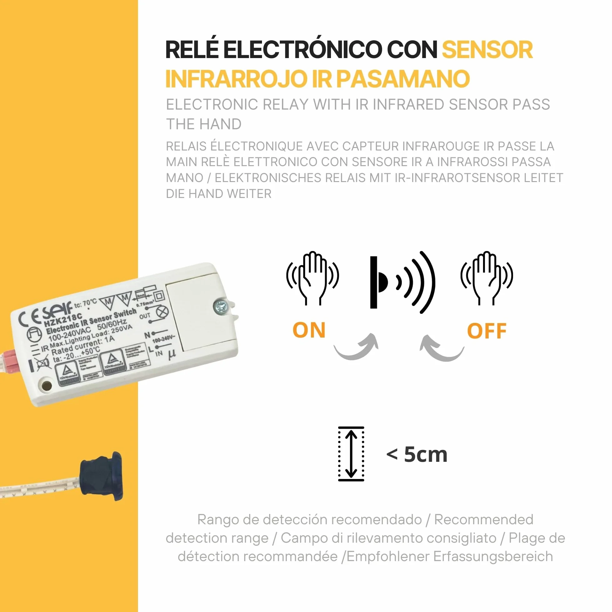 Relè elettronico sensoriale HZK218C.