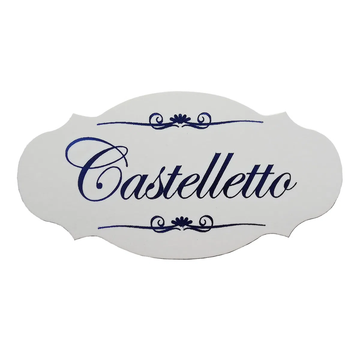 GUIZZO Creart - Targa Personalizzata con Nomi/Via in Ceramica, Targhetta Personalizzata Modificabile con Fori, Targhetta Porta Ingresso con Numero Civico Esterno Made in Italy 13,5x7H, Bianco + Greche