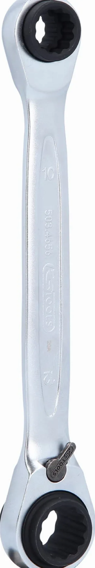 KS Tools 503.4656 Chiave a Cricco Doppia Poligonale Reversibile 4 in 1 Gearplus, 8X10-12X13 mm