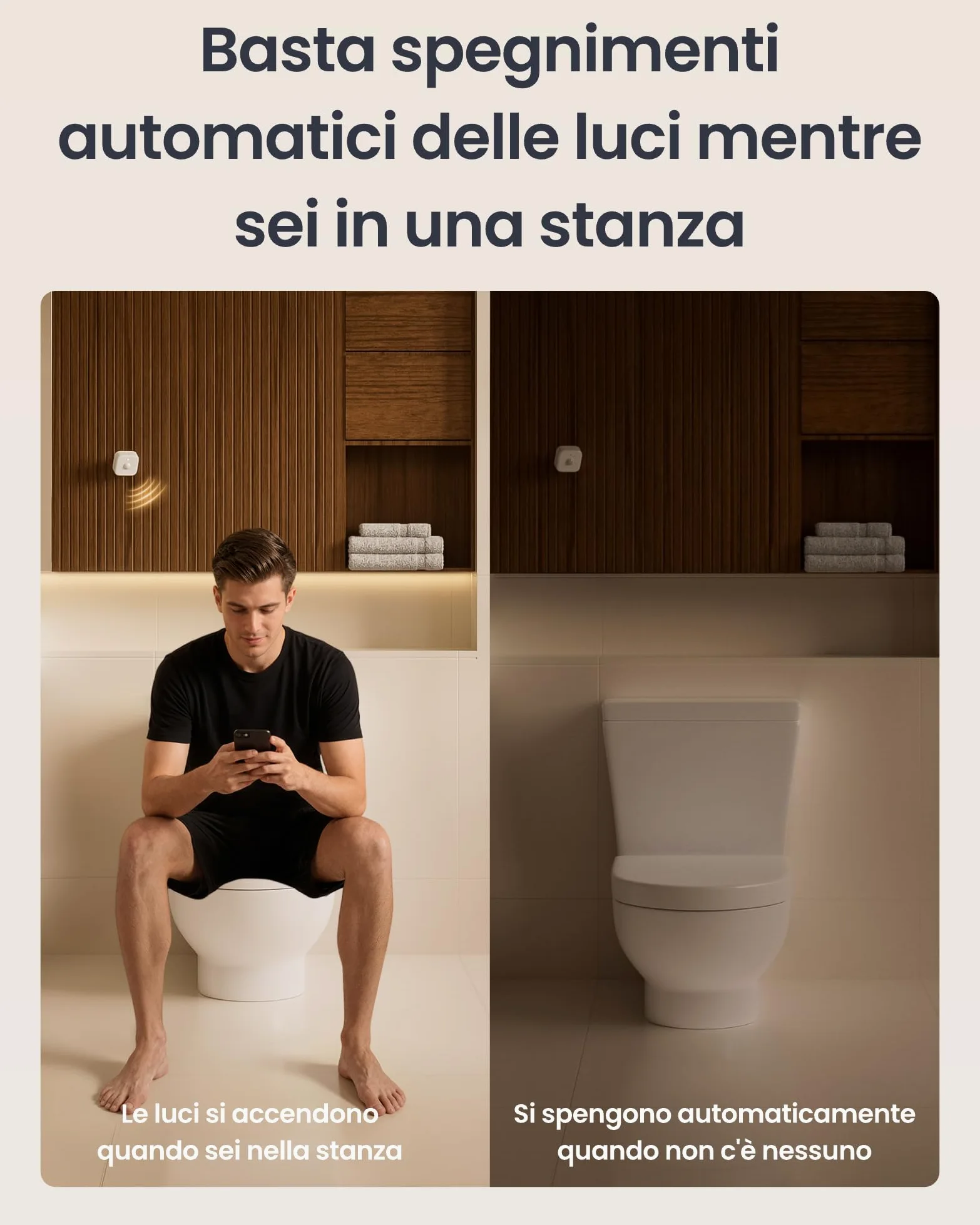 SwitchBot Sensore Movimento mmWave - Sensore di Presenza e di Movimento Smart Home, Controllo Luci e Dispositivi, Allarme di Sicurezza, Rilevamento Dinamico, Alexa Apple Home via SwitchBot Hub, 2 Anni