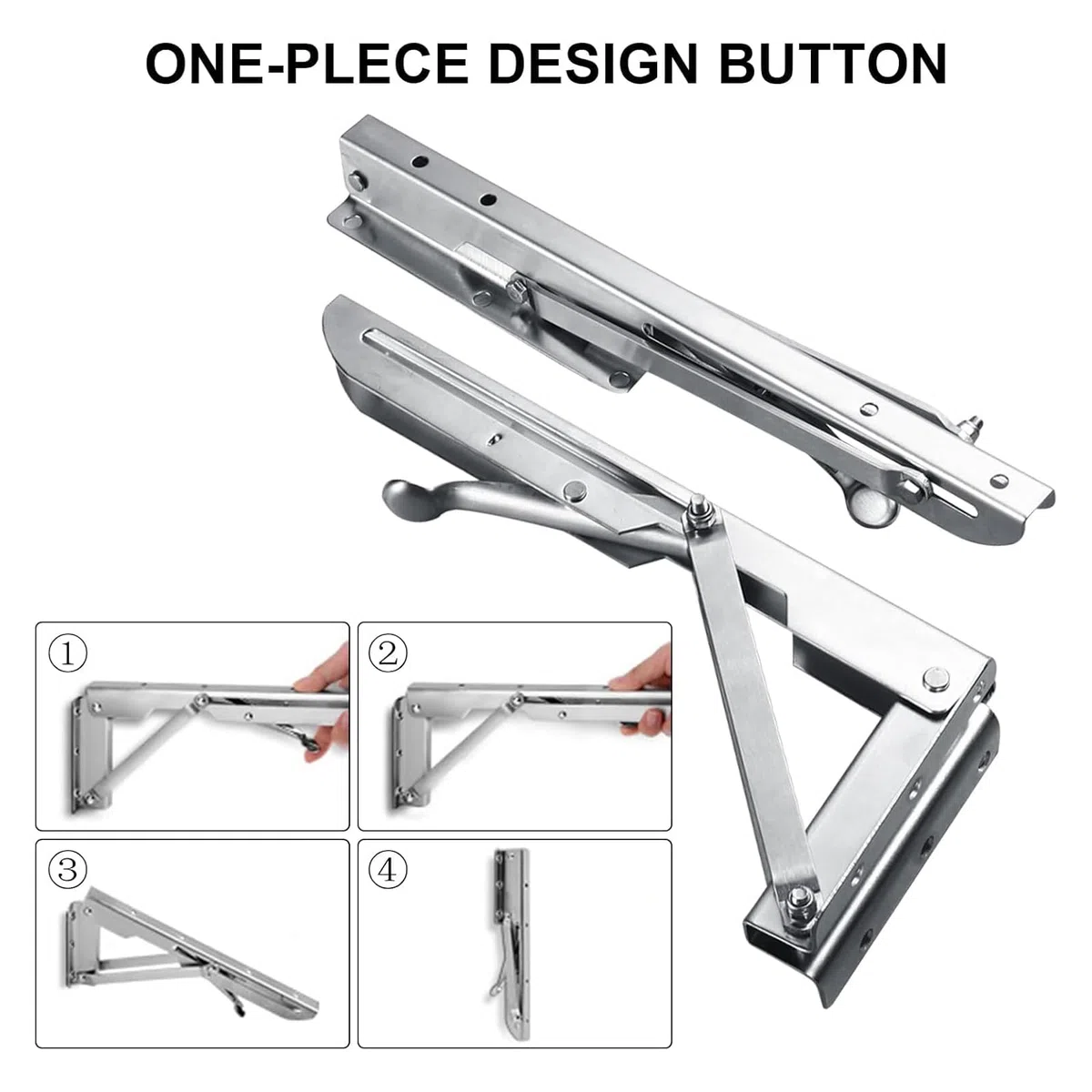 2 Pezzi Staffe Pieghevole da 50 cm, Staffa Ribaltabile in Acciaio Inox, Supporto Tavolo Pieghevole per Mensola a Muro, Carico Massimo 100 kg, Staffa Pieghevole Salvaspazio per Casa e Garage