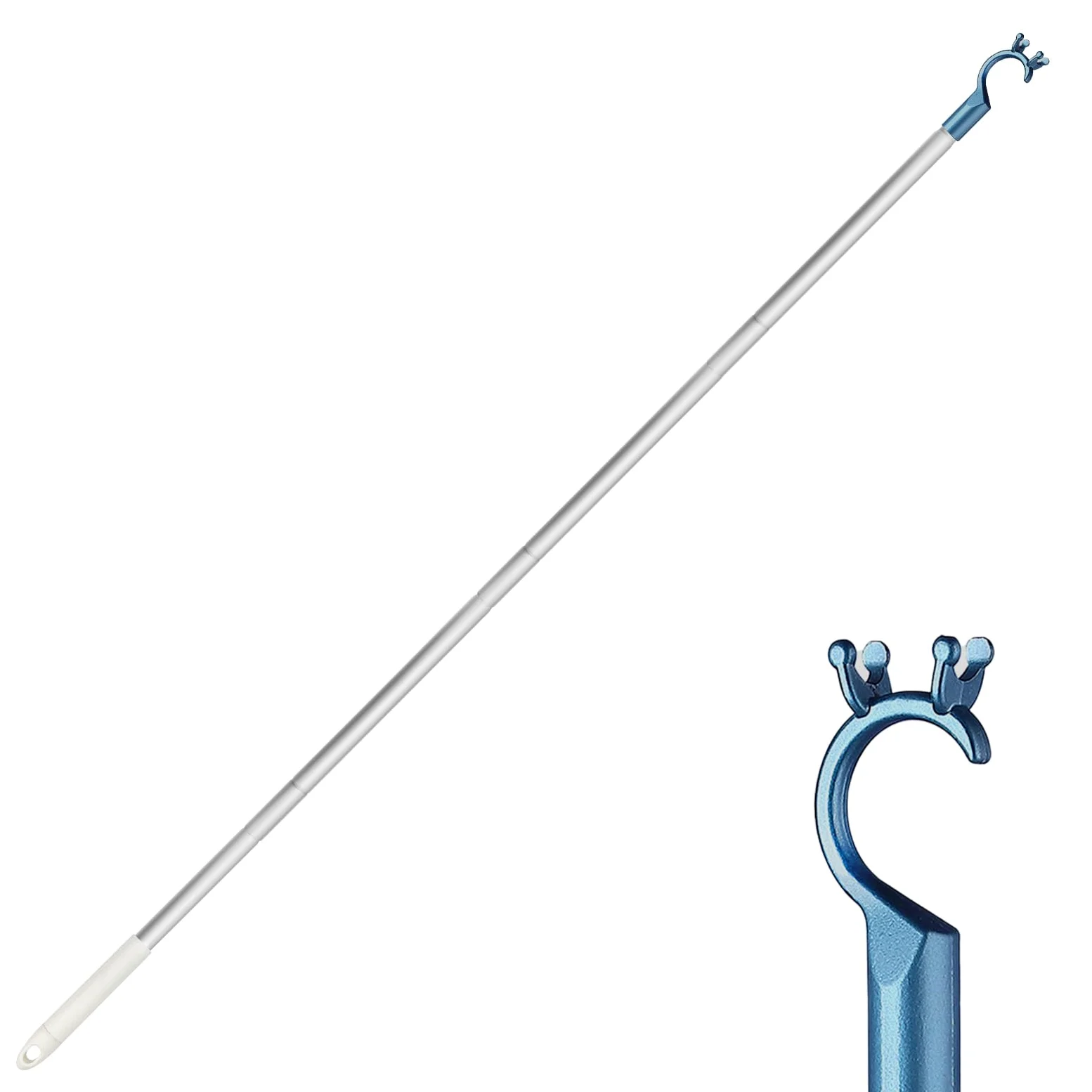 Asta per lucernario apribile con ganci per bastone, asta per finestra da tetto, asta con gancio, estensione per finestra con gancio, estensione per maniglia per finestra (blu)