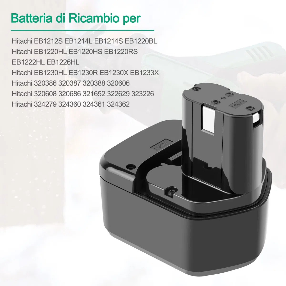 3,5Ah 12V Ni-MH EB1212S Sostituire Batteria per Hitachi 12V EB1214L EB1214S EB1220BL EB1220HL EB1220HS EB1220RS EB1222HL EB1226HL EB1230HL EB1230R EB1230X EB1233X