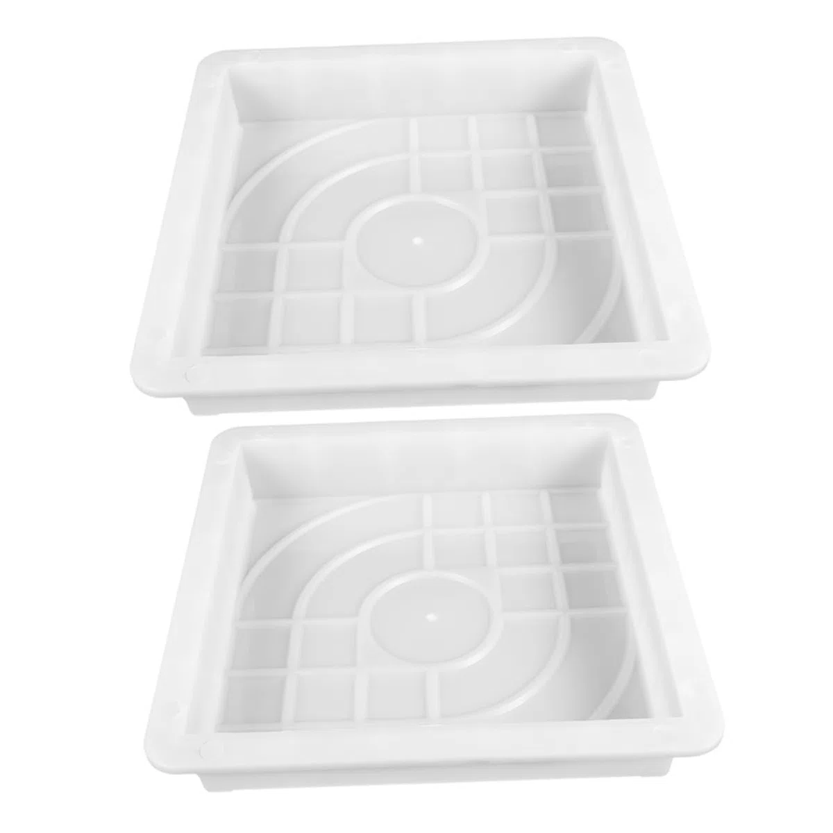 SUPVOX Stampo per Pavimento Esterno in Plastica Bianco 2 Pezzi per Mattoni e Vialetti, Facile da Pulire, per Fai da Te e Percorsi in Giardino