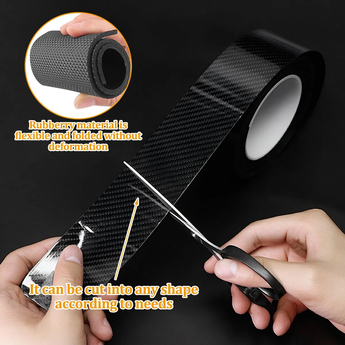 Nastro Antiscivolo 2 Rotoli,Autoadesivo Nastro Antiscivolo In Gomma Strutturato Adatto Per Utensili Fai Da Te Scale Corrimano (Nero 5 CMX5 M)