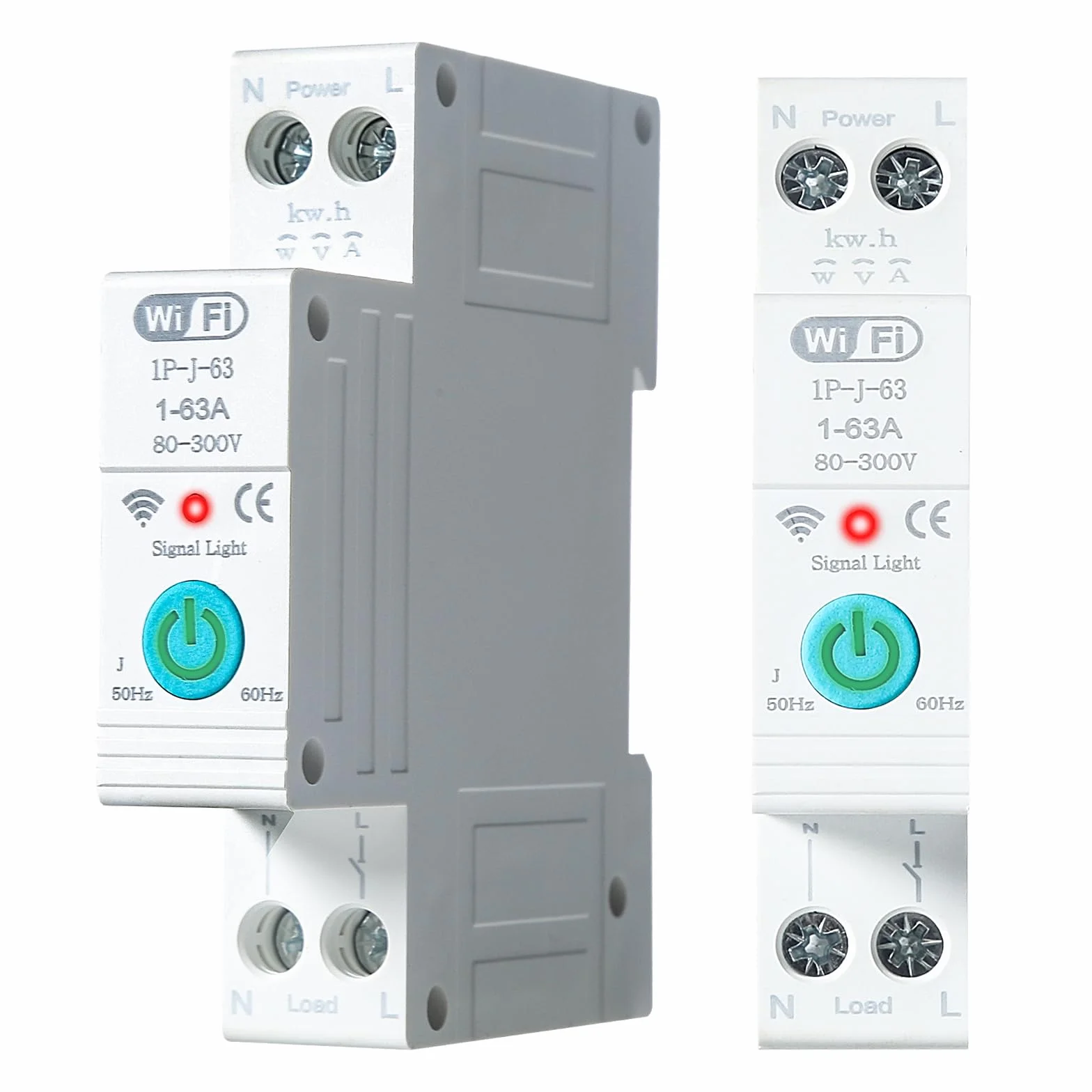 Jadeshay Interruttore WiFi Smart Interruttore Automatico Timer Relè su Guida DIN Misuratore di Energia Intelligente Monitor 1P 63A, Controllo Remoto Tramite APP Tuya