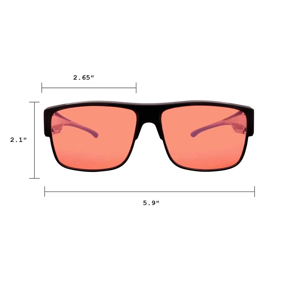 BRADDELL FL-41 Rose Fit-over Occhiali con lenti intercambiabili FL-60 per emicrania e abbagliamento LED fluorescente (grande), Fl-41, Standard