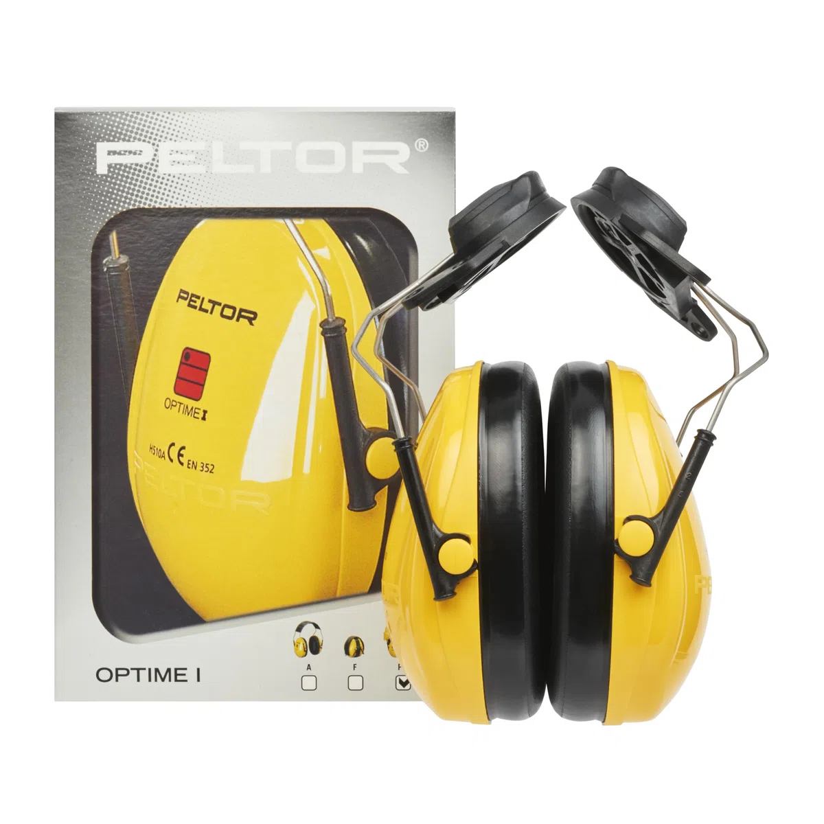 3M H510P3E-405-GU Cuffie Protettive con Attacco per Elmetto, 26 dB, Giallo
