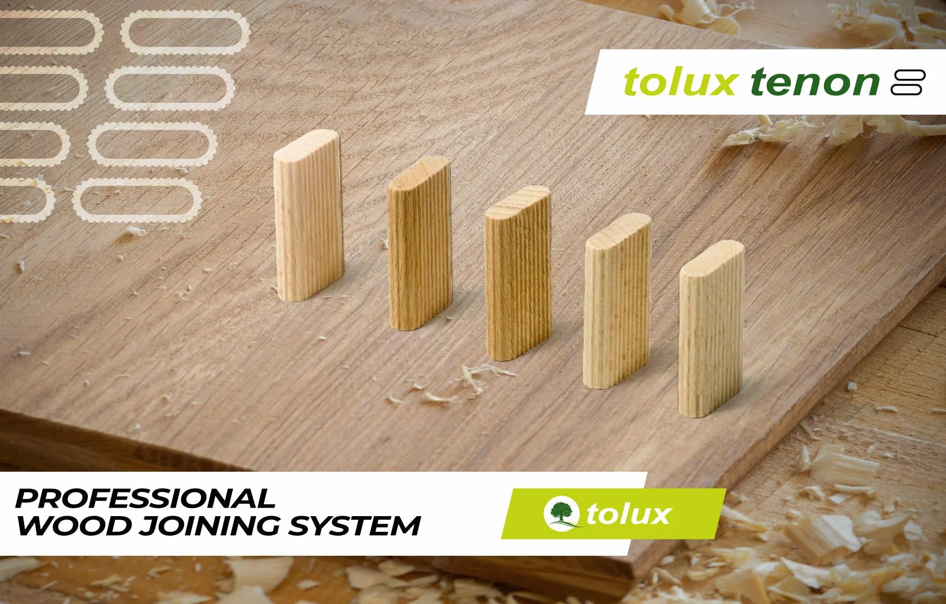 Tolux Tasselli Legno 8x22x50 [mm] 100 pz, Cavicchi legno rettangolare, Compatibile con tutte le fresatrici per giunzioni compresa Festool. Realizzati in legno di faggio di alta qualità.