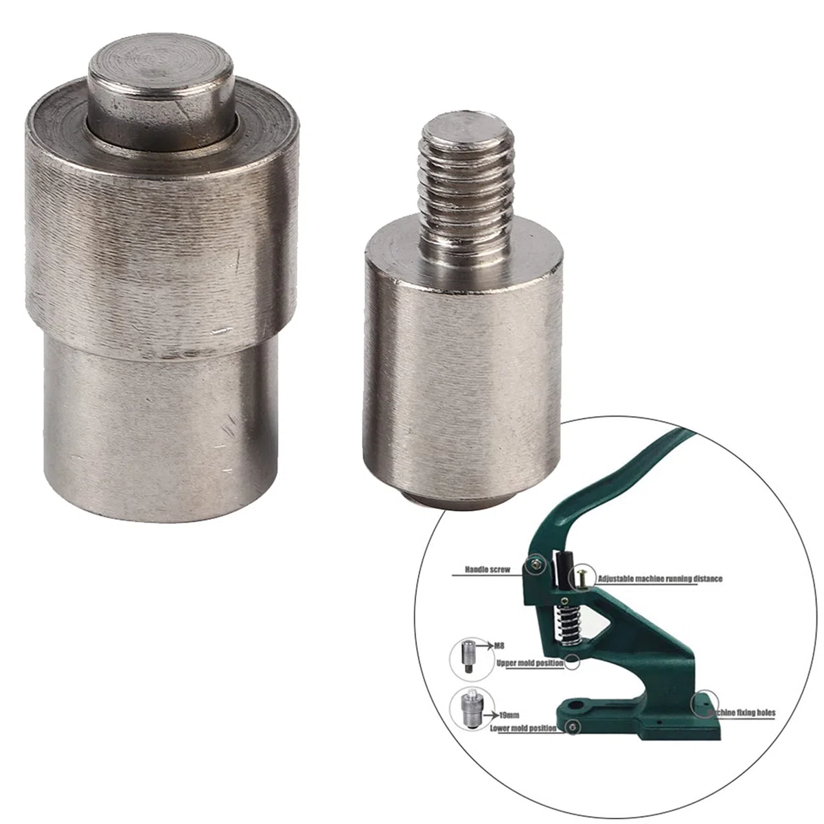 Sheens Stampo per occhielli a pressione manuale, per punzonatrice, fai da te, strumento di installazione manuale (10,0 mm)