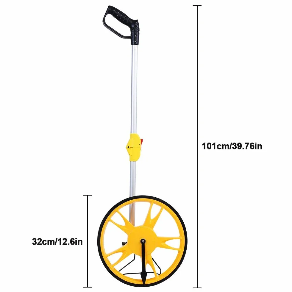Rotella Metrica Digitale, Misuratore di Distanza Pieghevole, Display LCD, Giallo, 320mm