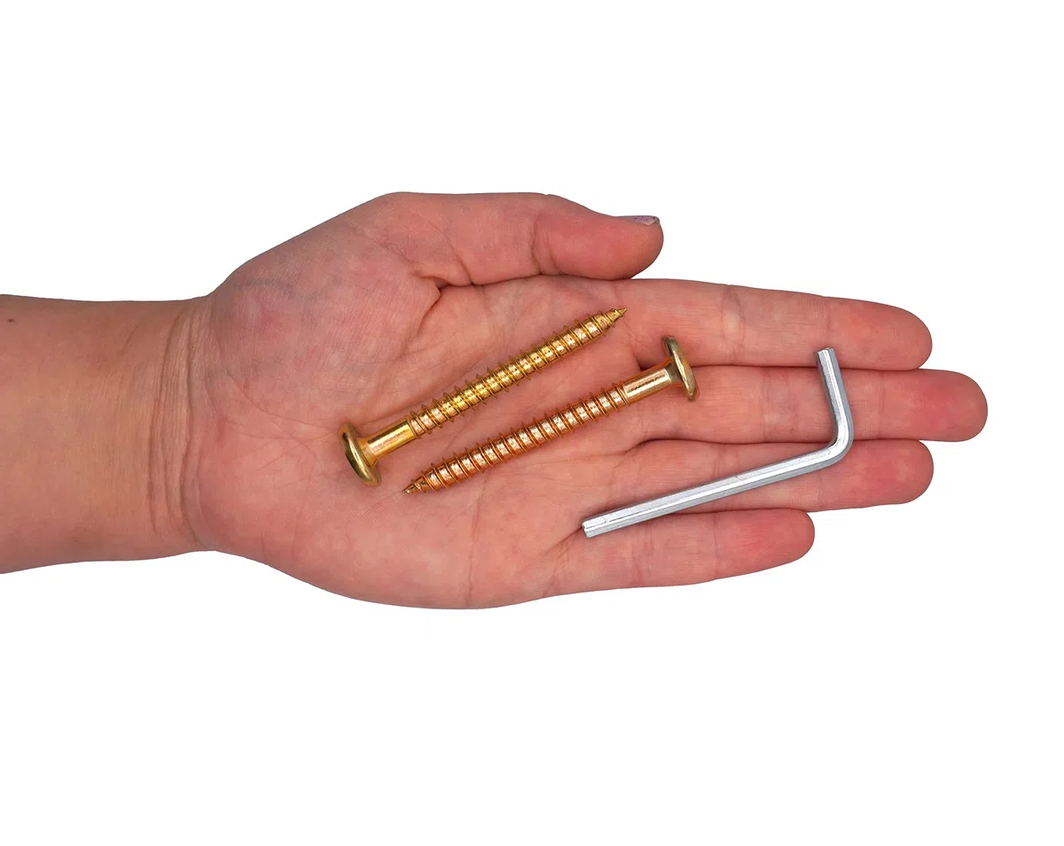 SKIR'CO (40 pezzi) Viti per connettori per legno zincate gialle 6,5 x 60 mm, viti per connettori per mobili, testa piatta