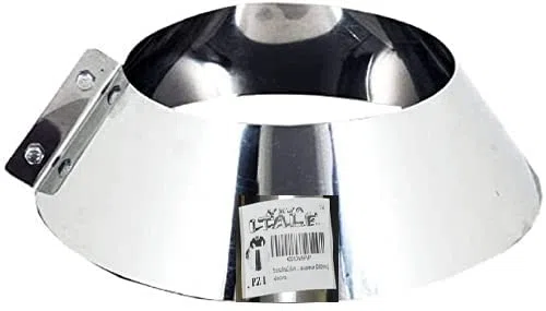 Scossalina Collare conico scossalina copriforo acciaio inox canna fumaria 5 decimi AISI 304 taglio laser ottima rifinitura scossalina per faldali canna fumaria camino stufa cucina barbecue (D 100mm)