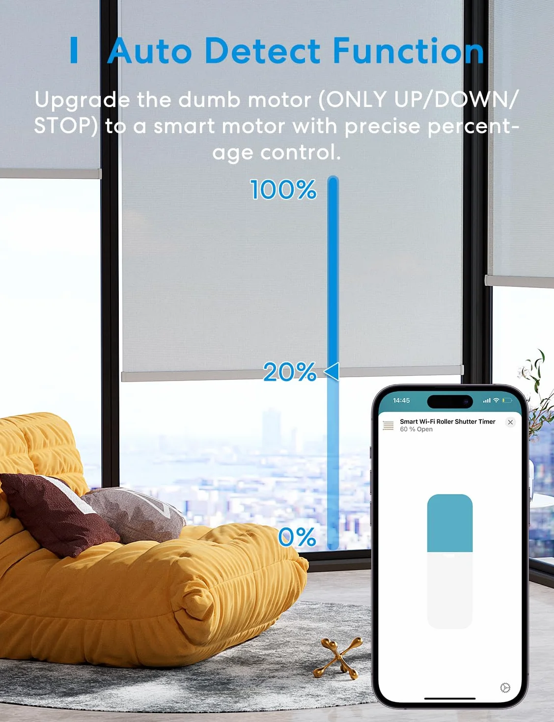 Meross Interruttore Tapparelle Avvolgibile WiFi, Interruttore WiFi per Tenda, Compatibile con Apple HomeKit Siri, Amazon Alexa, Google Assistant e SmartThings, Funzione Timer, 2.4GHz 2022 New Versione