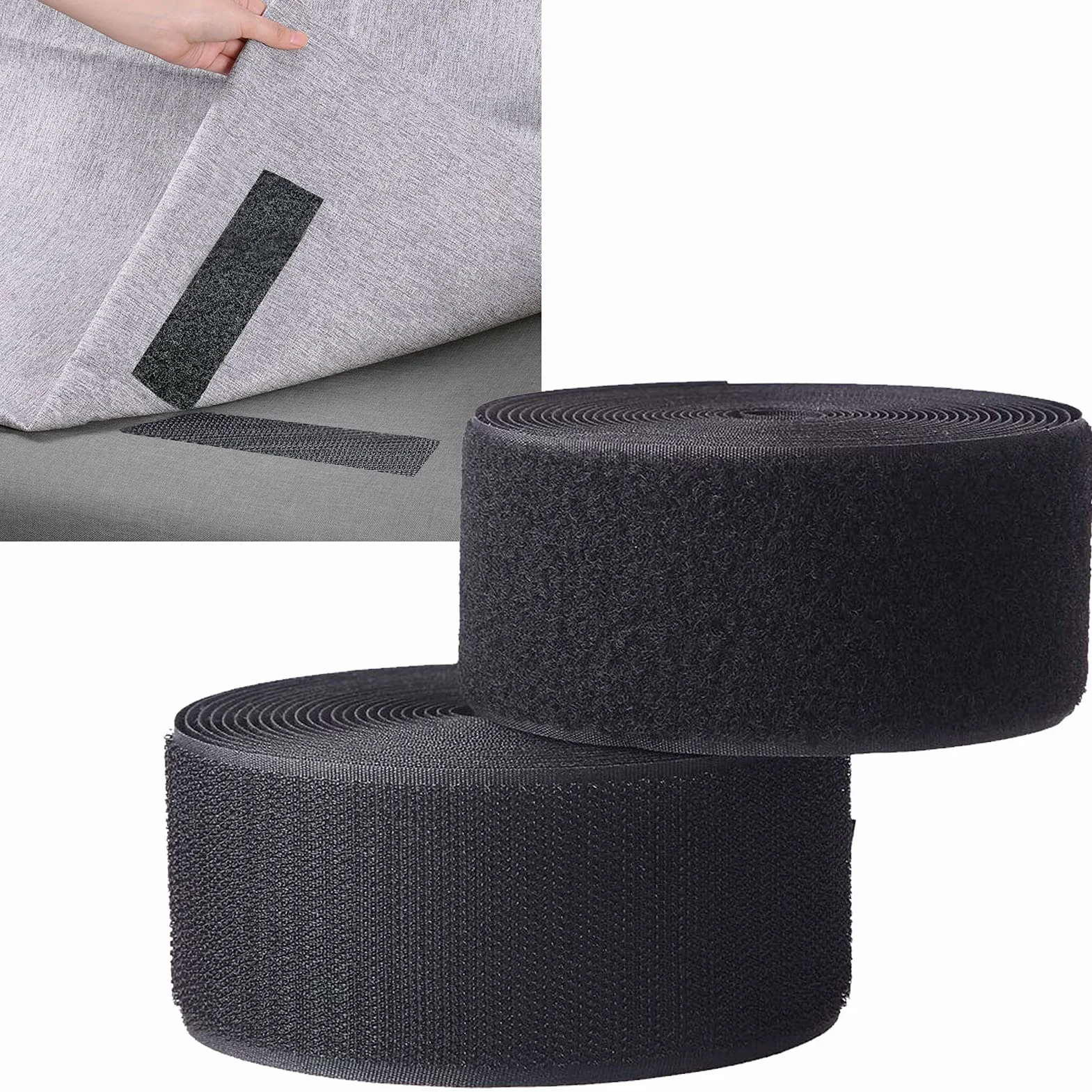 TEUVO Gancio per Cucito e Loop per Tessuti e Abbigliamento, Nastro Magnetico Non Adesivo per Artigianato DIY e Progetti di Cucire Home e Ufficio 5cm X 6M