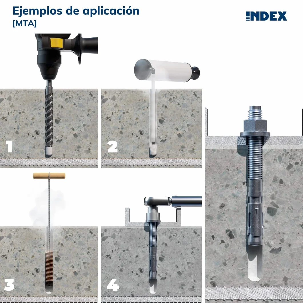 INDEX Fixing Systems MTA-Set di 100 ancoraggi m per carichi alte zincato, AM08075