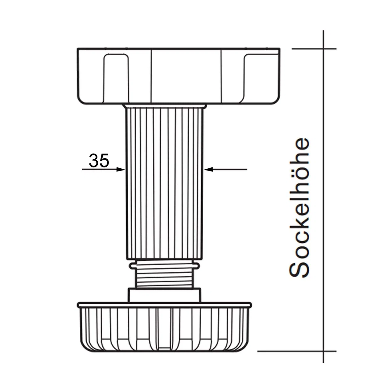 SOTECH Confezione da 20 Gambe per Mobili Gamba Base Gamba Regolabile 90 mm