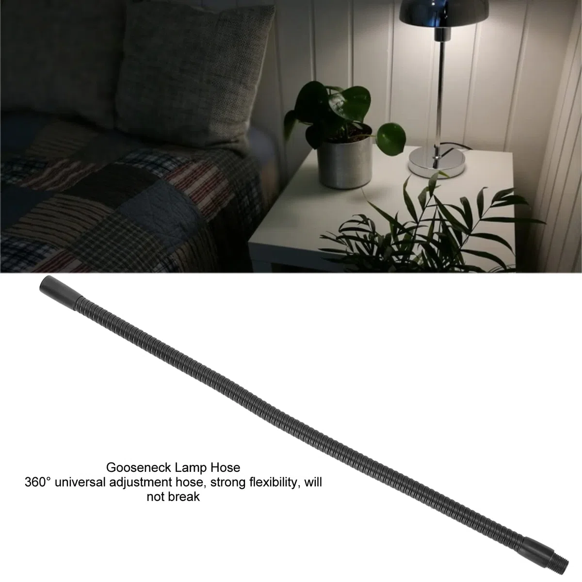 Tubo Flessibile per Lampada da Tavolo - 4 Pezzi Collo d'Oca in Alluminio, Diametro 10 mm, Lunghezza 30 cm
