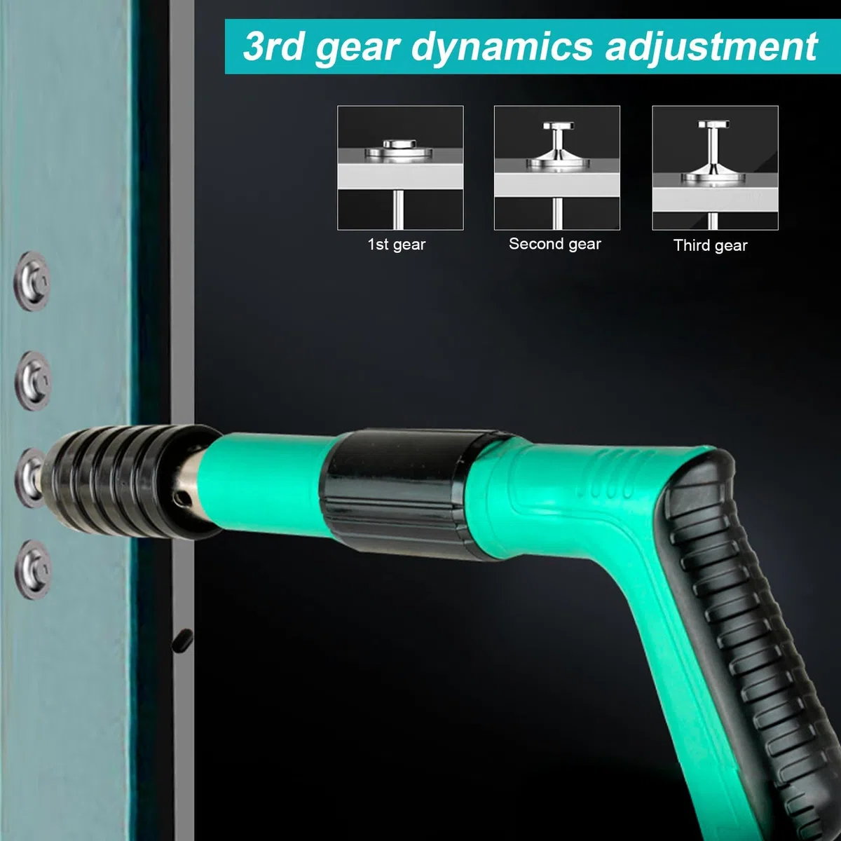 Pistola Sparachiodi Manuale Kit, Spara Chiodi per Cemento e Ferro, Chiodatrice, Sparachiodi Aria Compressa, con Occhiali di Sicurezza e 50 Chiodi Tondi, per Cemento e Ferro Ecc.