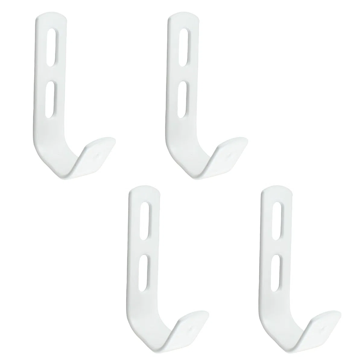 MOROBOR 4 ganci regolabili rivestiti in PVC per scala, in ferro bianco angolato, per letto a castello, ganci a J