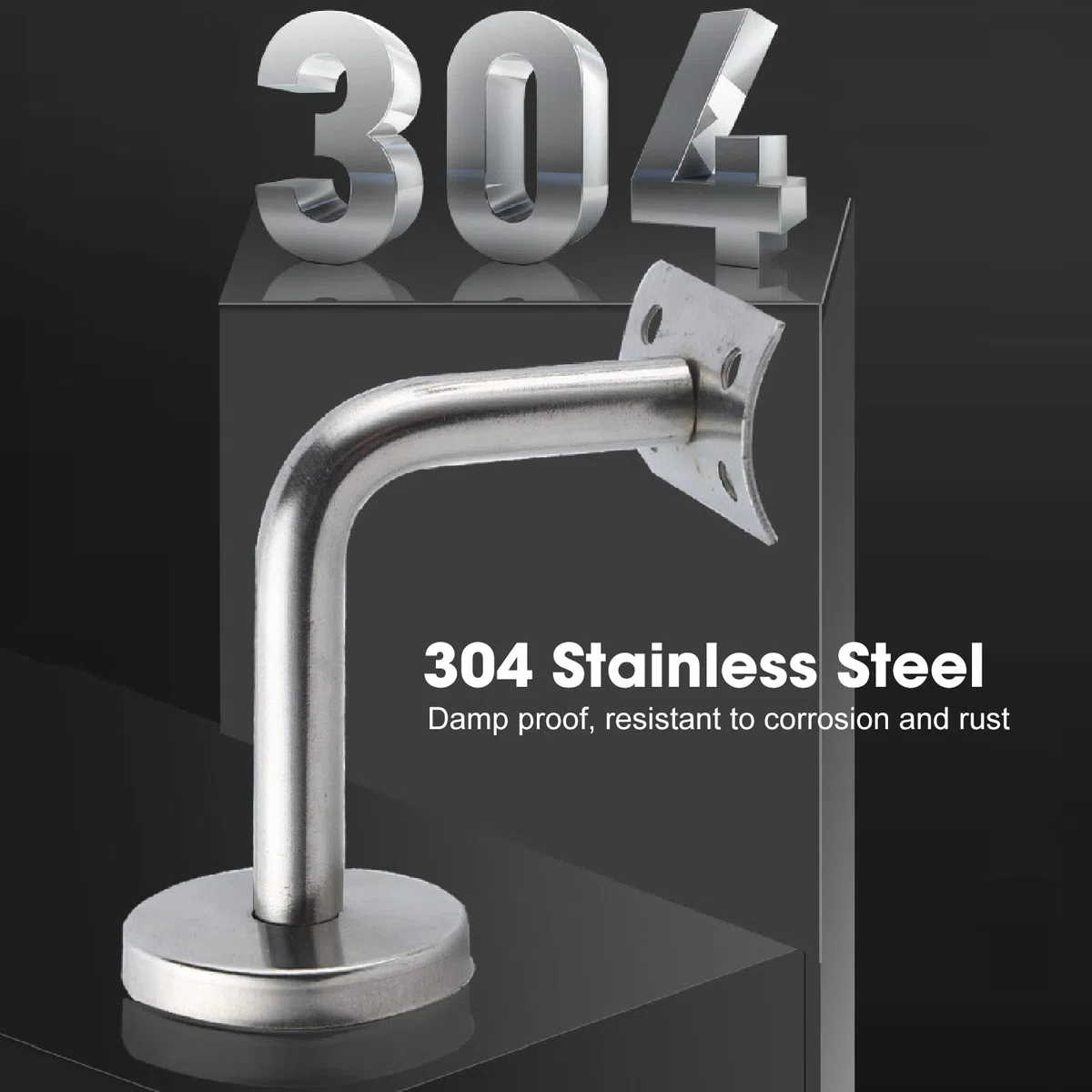 Staffe per corrimano per corrimano da 6 pezzi Staffe a parete in acciaio inossidabile cavalle di ringhiera per scale per scale, hardware delle scale