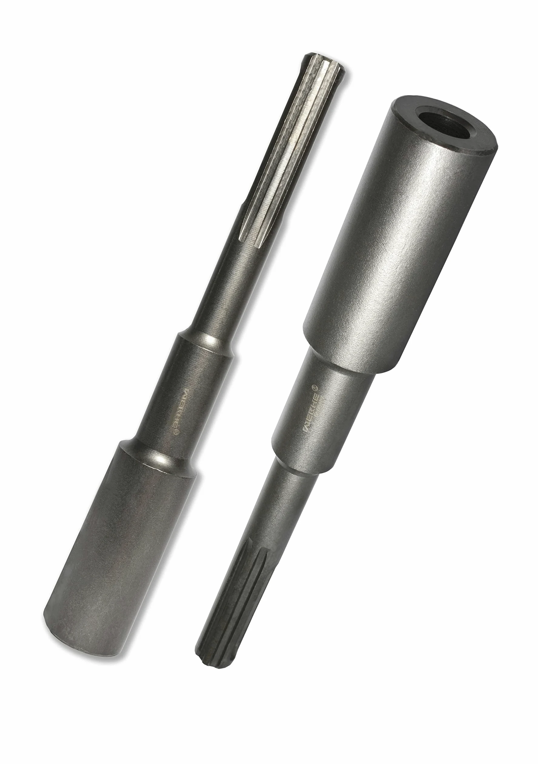 WERHE Battipalo professionale SDS Max – Acciaio rinforzato per pali e barre di messa a terra – Diametro interno Ø 20,2 mm, lunghezza 257 mm – Compatibile con tutti i martelli perforatori SDS Max