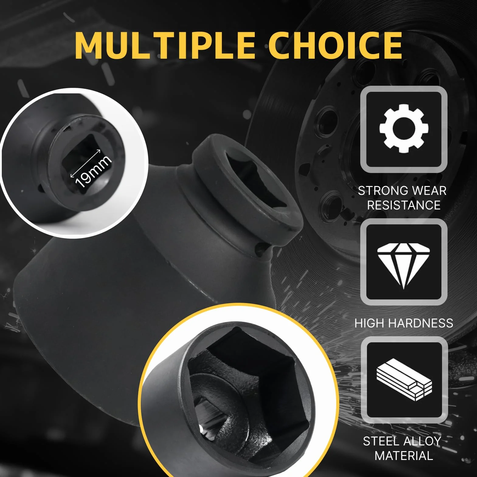 bussola lunga esagonale 3/4" 52mm, chiave a bussola 52 mm 3/4, acciaio al cromo molibdeno, CR-MO (52mm)