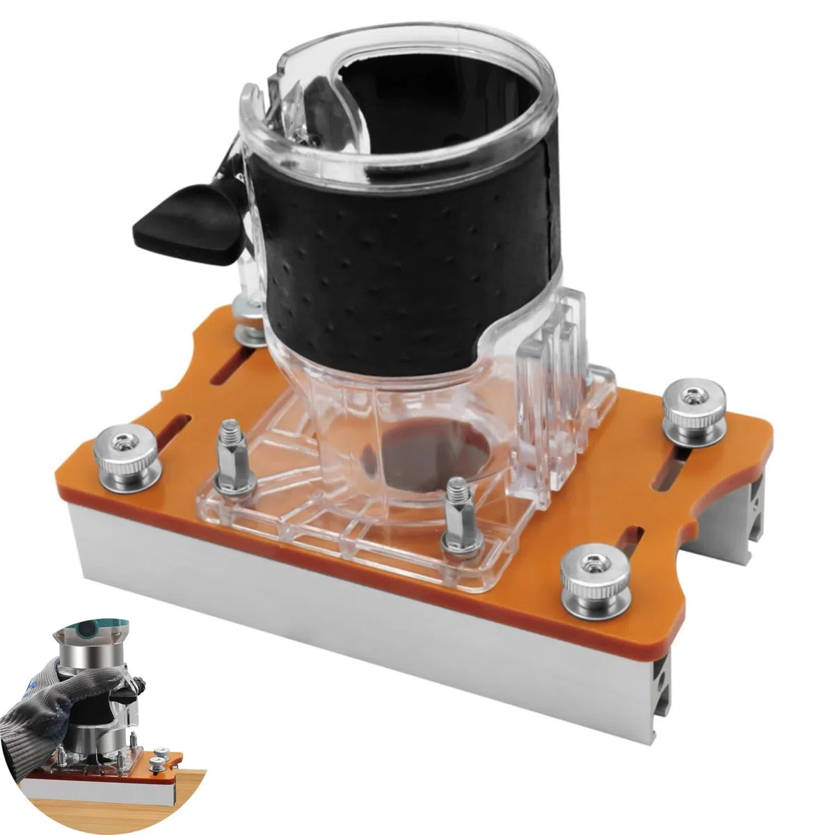 Piastra di base per fresa superiore, 2 in 1, per fresa per legno, con base per router in legno, supporto per fresa 64 a 65 mm