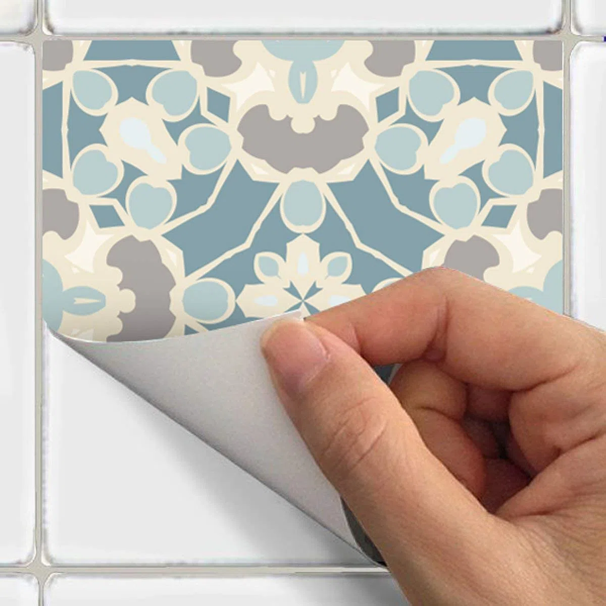 Ambiance Sticker Adesivi Autoadesivi, Decorazioni Murali, Adesivi per Piastrelle per Bagno e Cucina Ornements Stylé - 24 Piastrelle Adesive 20 x 20 cm
