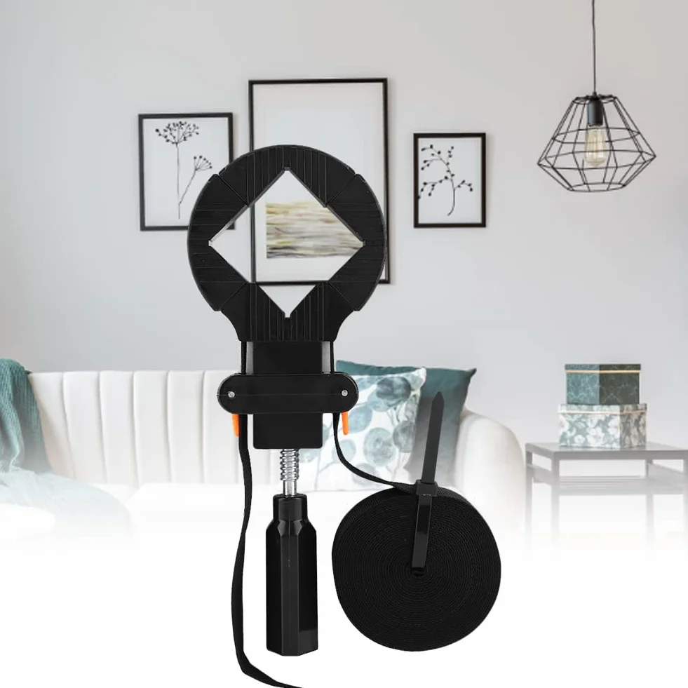 Morsetto d'angolo 6m, regolabile con 4 ganasce, design pratico per fissaggio stabile, nylon abs, lunghezza cinghia 6 metri, larghezza 2,5 cm