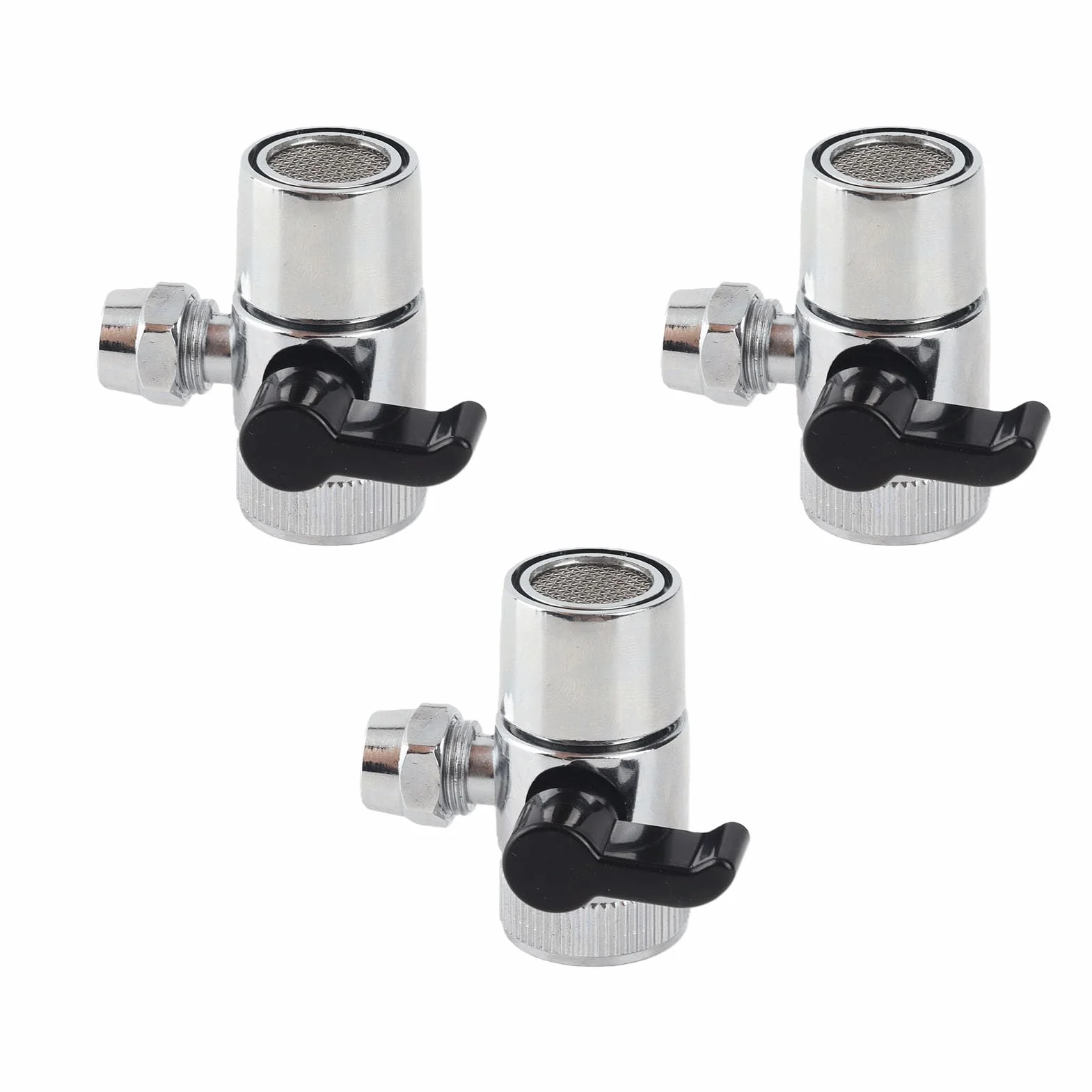 Valvola Deviatrice per Rubinetto G3/8, 3 Pezzi, Tre Vie, Filtro Acqua, Metallo, Filettatura Interna M22