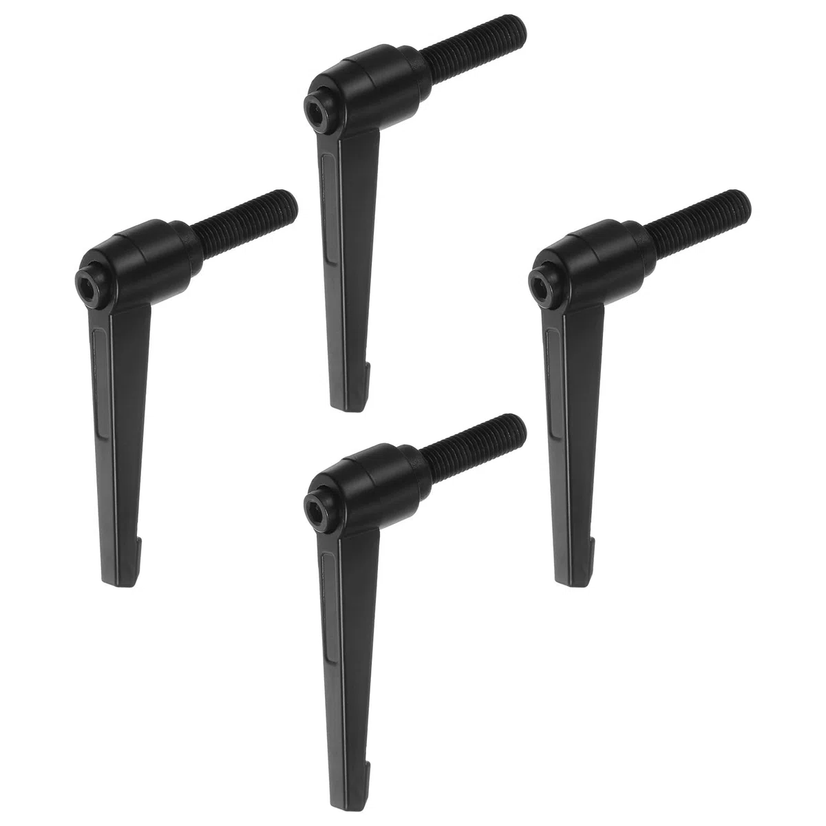QUARKZMAN 4pz Regolabile Serraggio Leva Maniglie M12 x 60mm Maschio Filettatura Bullone Manopole Girevole Vite blockggio Rapido Rilascio Cricchetto Pulsante Maniglia, Nero