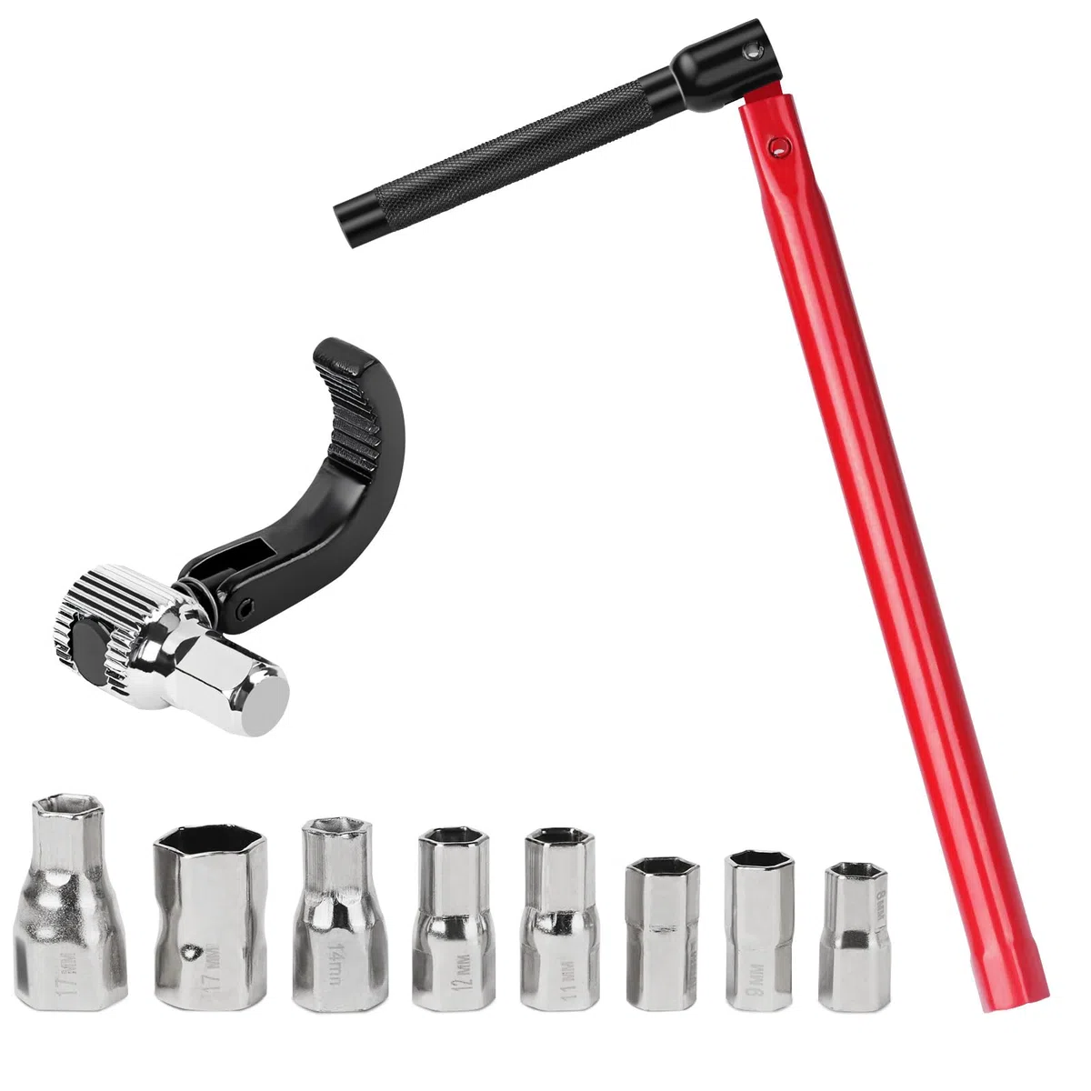 Set di chiavi per rubinetti 13 mm | Morsetto SW 44 + inserti 8-17 mm, Set di chiavi per rubinetti, 9 chiavi per rubinetti | Adattatore di morsetto