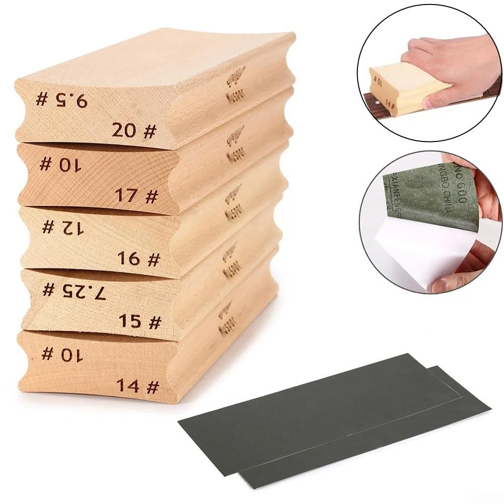 Blocco levigante per il raggio della tastiera di chitarra e basso, blocco di levigatura bidirezionale per livellamento dei tasti di chitarra e basso, strumento da liutaio (10# 14#)
