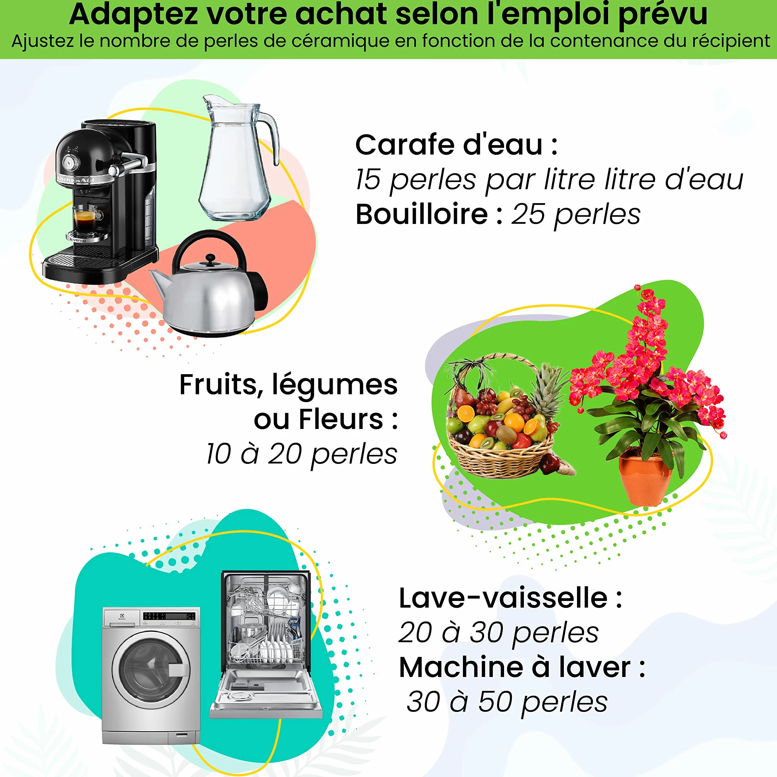 105 perline di ceramica grigie fermentate – Filtro acqua naturale anti-calcare per caraffa, bollitore, bottiglia, lavatrice, purificazione e ammorbidimento dell'acqua