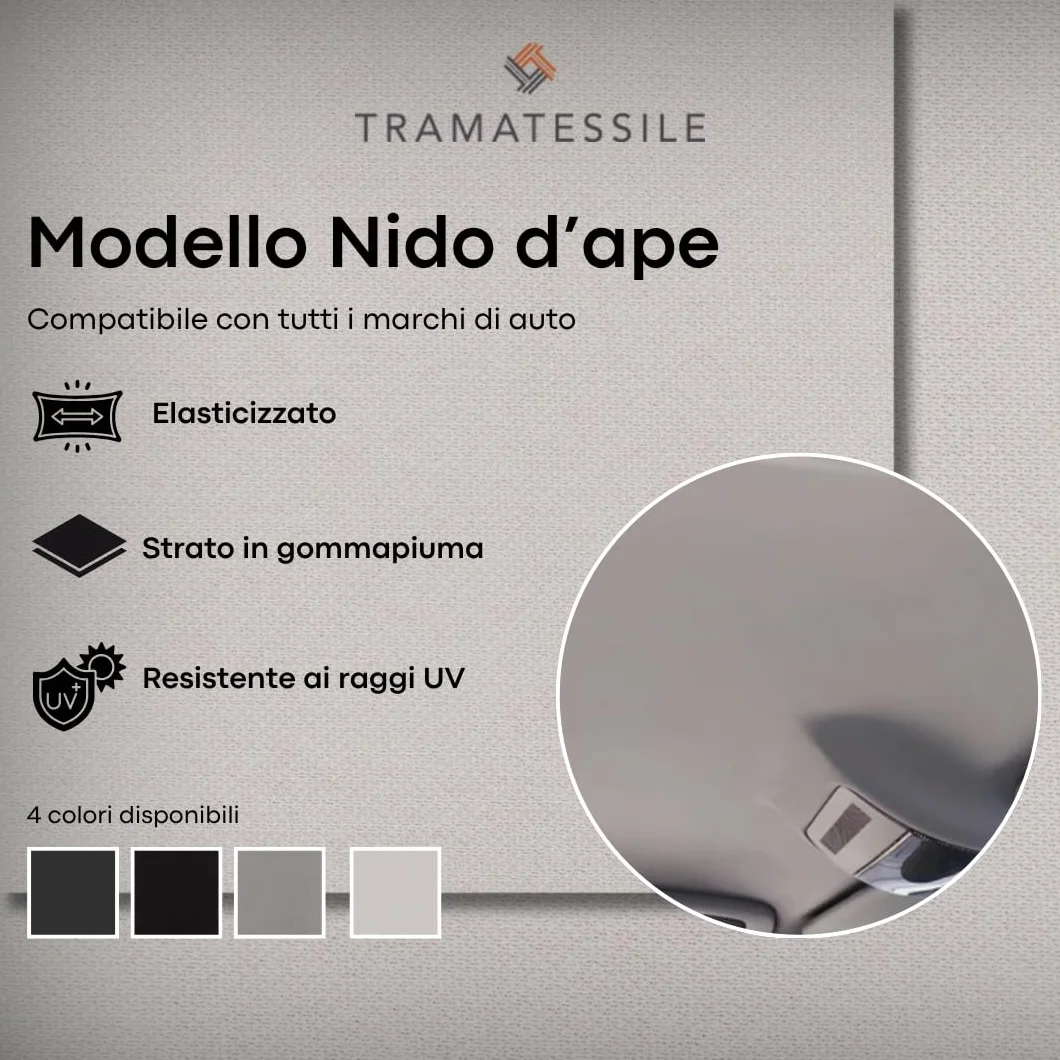 Tessuto Cielo, Maxi Larghezza170cm, Tetto Per Rivestimento Auto, Ristrutturazione Interni Tessili Per Auto Caravan Barca Campeggio Fai Da Te (Grigio Chiaro, 1,50X1,70 MT)