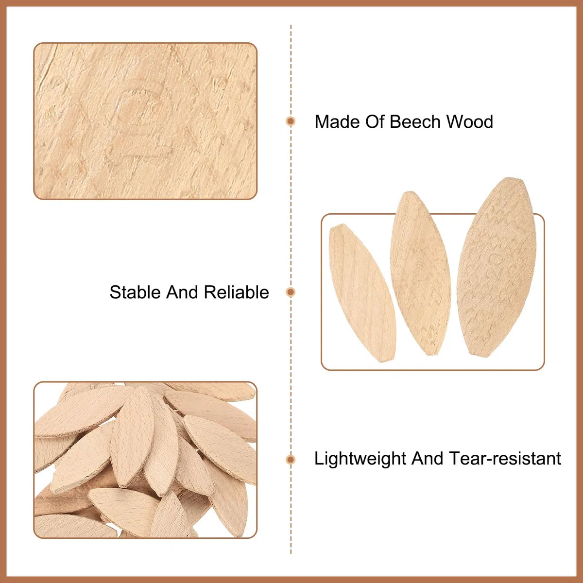 QUARKZMAN 100Pezzi biscotto per Giunti In Legno, 54X19X3.8mm biscotto per Lavorazione Del Legno, Strumento Di Giunzione per Schede Di Legno Accessori per Falegnami E Progetti Fai Da Te