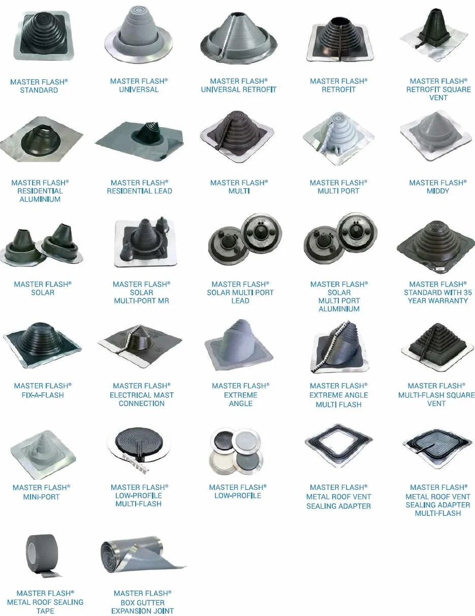 Passaggio del tetto flessibile guarnizione EPDM protezione canna fumaria cavi cavi pannelli kit di montaggio completo MASTER FLASH Standard 2 (22-152 mm) (SQ201BA-SET)